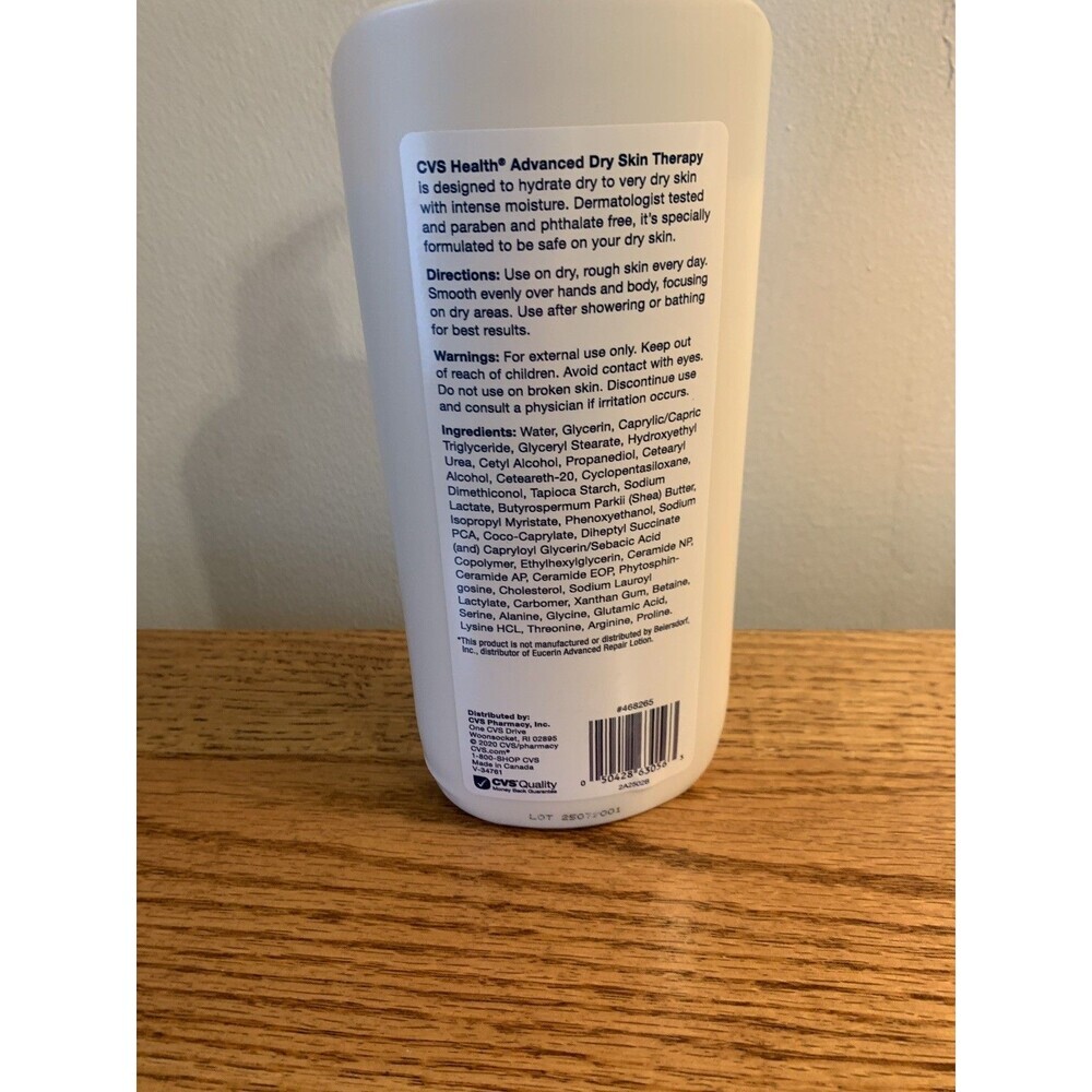 CVS Health Advanced Dry Skin Therapy Lotion 16.9 Eucerin Advan Repair NEW Frag - Picture 4 of 6